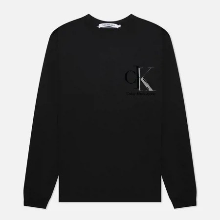 Мужской лонгслив Calvin Klein Jeans LS Relaxed Logo, цвет чёрный, размер M