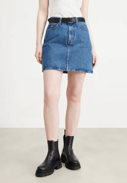 Джинсовая юбка Mom Skirt Tommy Jeans, цвет denim medium