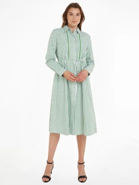 Платье-рубашка миди в полоску Tommy Hilfiger, Многоцветный