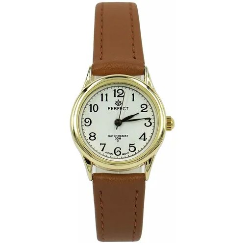 Perfect часы наручные, кварцевые, на батарейке, женские, металлический корпус, кожаный ремень, металлический браслет, с японским механизмом LX017-048-6