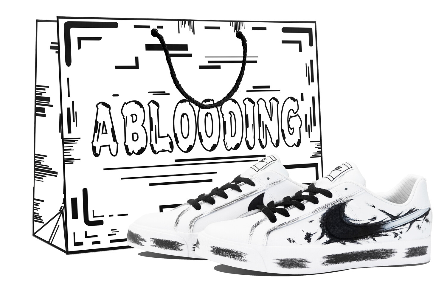 Кроссовки Nike Court Royale Skateboarding Shoes Unisex Low-top White/Black, белый/черный