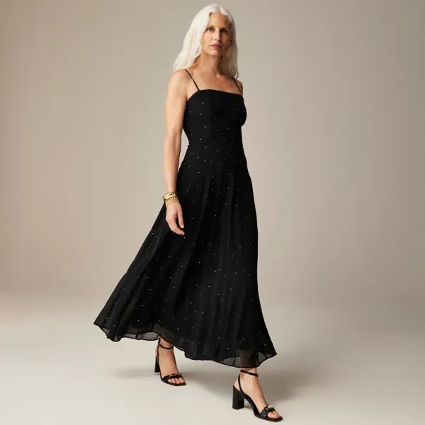 Украшенное платье-комбинация J.Crew, черный