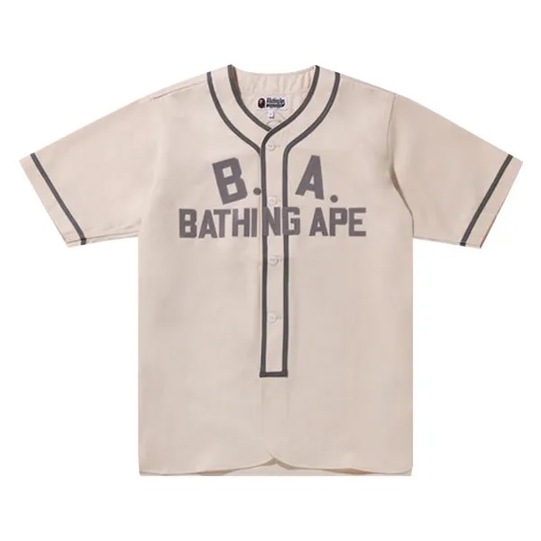 Бейсбольная рубашка BAPE Белый/Слоновая кость