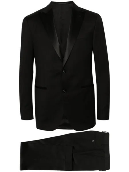 Corneliani костюм из вирджинской шерсти с однобортным пиджаком, черный