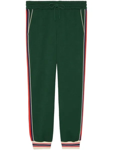 Gucci спортивные брюки с логотипом GG, зеленый