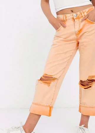 Оранжевые джинсы с рваной отделкой ASOS DESIGN Petite-Оранжевый цвет