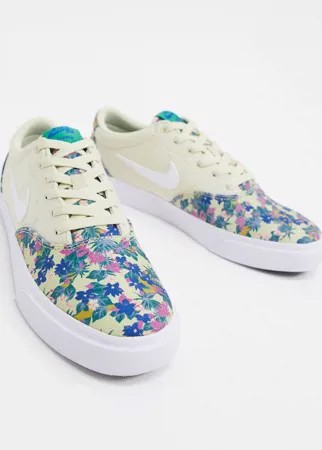 Премиум-кроссовки с цветочным принтом Nike SB Charge-Мульти