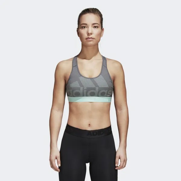 Adidas Dont Rest Alphaskin Sports Bra Womens Dark Grey Clear Mint Activewear Спортивная одежда