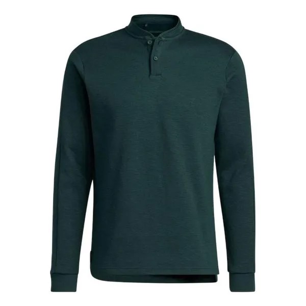 Футболка Adidas Go-To Long Sleeve Henley Polo Shirt 'Shadow Green', зеленый