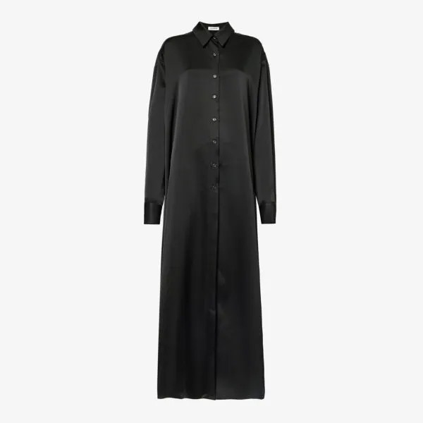 Атласное платье макси свободного кроя Avery Frankie Shop, черный