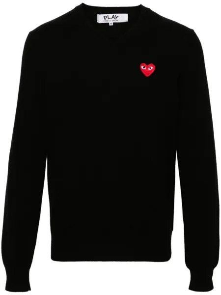 Comme Des Garçons Play шерстяной джемпер с нашивкой, черный