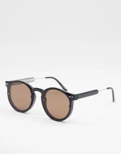 Черные круглые солнцезащитные очки в стиле унисекс Spitfire Post Punk-Черный