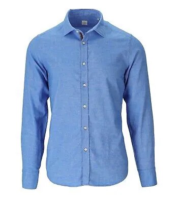 Gmf 965 Голубая рубашка с джинсовым эффектом Мужчина