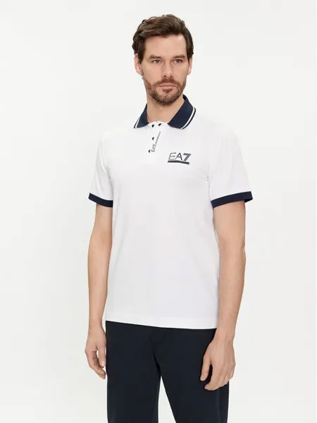 Рубашка поло стандартного кроя Ea7 Emporio Armani, белый