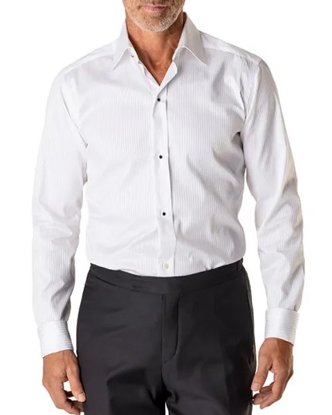 Рубашка в тональную полоску современного кроя Eton, цвет White