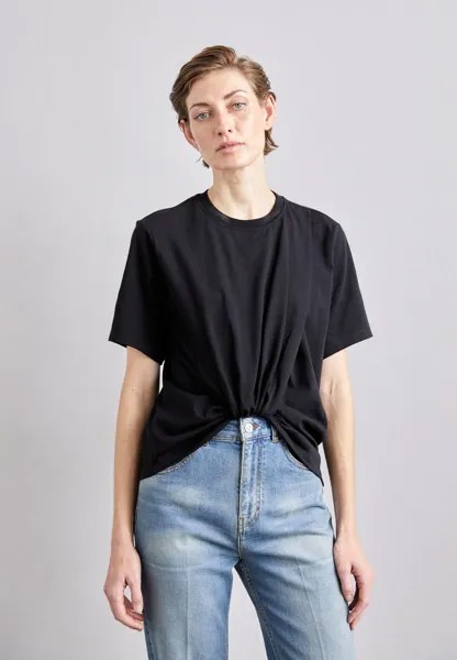 Футболка с принтом Twist Front Tee Victoria Beckham, черный