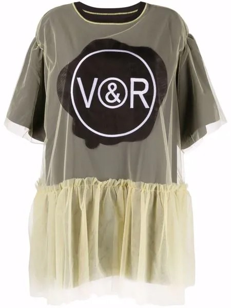 Viktor & Rolf многослойное платье мини с логотипом