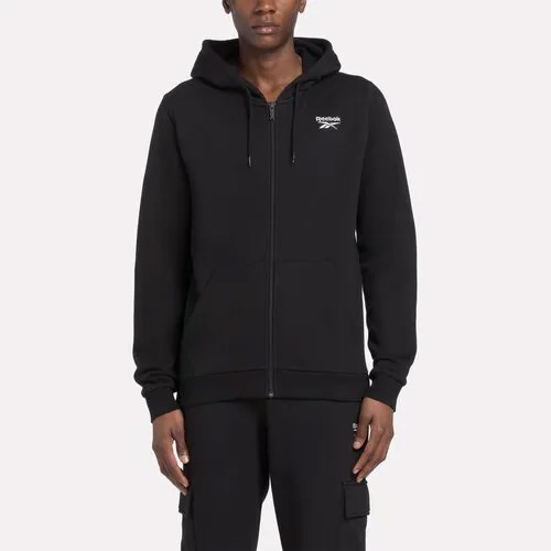 Толстовка Reebok Identity Small Logo Fleece FZ Hoodie, размер L INT, , черный