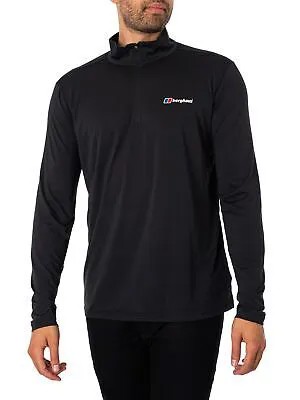 Мужская футболка Berghaus Wayside с длинными рукавами и молнией 1/4, черная