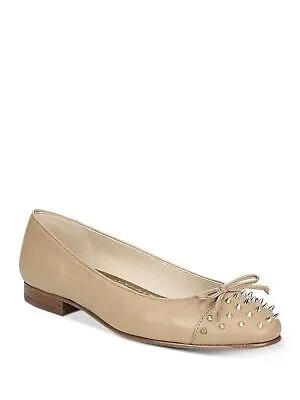 Женские кожаные балетки SAM EDELMAN телесного цвета бежевого цвета Mirna Cap Toe Slip On 8 M