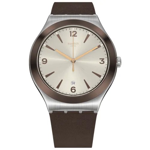 Наручные часы swatch YWS450, серебряный, коричневый