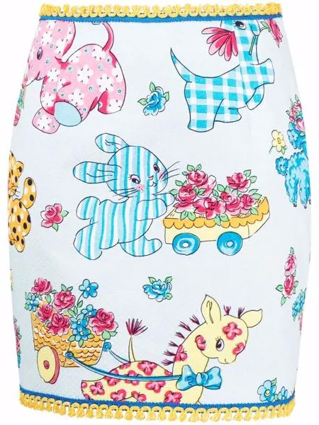 Moschino юбка мини Calico Animals Piquet