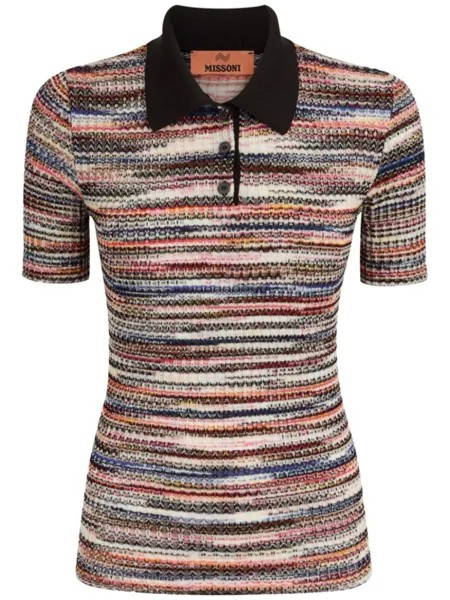Missoni полосатая трикотажная рубашка поло, черный