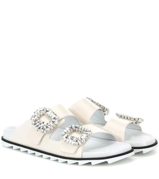 Кожаные сандалии-слипоны Slidy Viv' Roger Vivier, белый