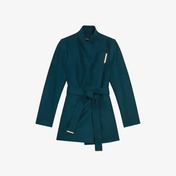 Пальто Rytaa с запахом из смесовой шерсти Ted Baker, бирюзовый
