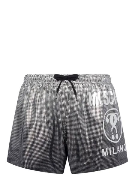 Moschino плавки-шорты с логотипом, серый