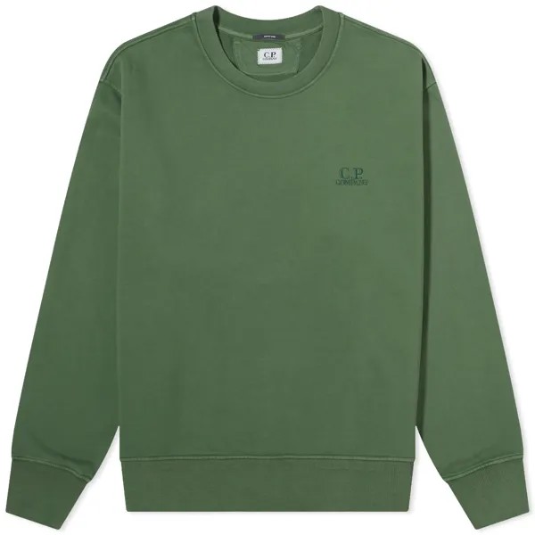 Толстовка C.P. Company Cotton Diagonal Fleece Logo Sweatshirt, цвет Duck Green