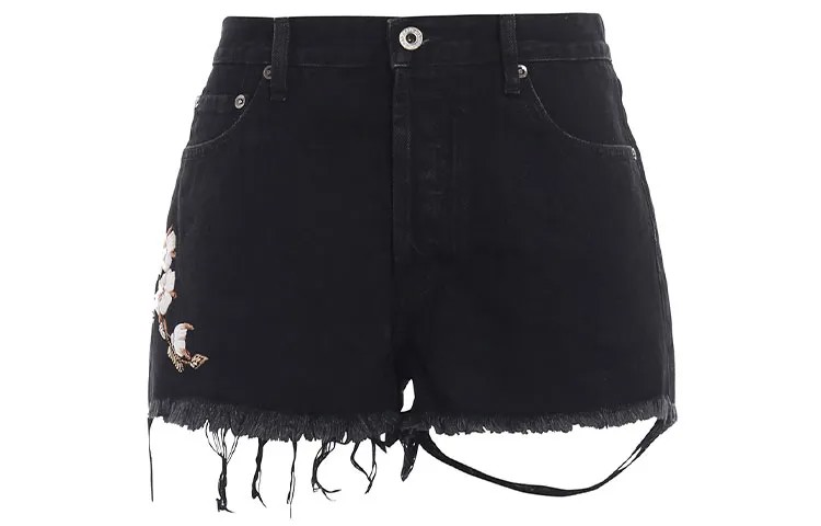 OFF-WHITE Женские джинсовые шорты, цвет Black