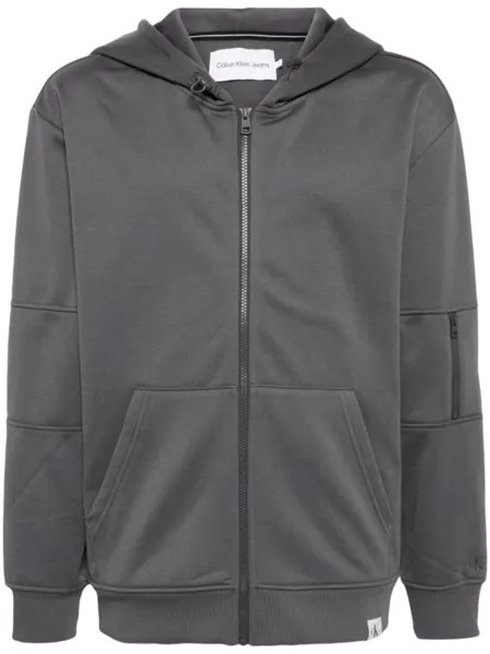 Calvin Klein спортивная куртка Woven Tab на молнии, серый