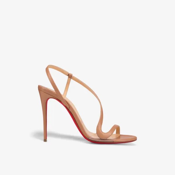 Кожаные босоножки Rosalie 100 на каблуке Christian Louboutin, цвет nude