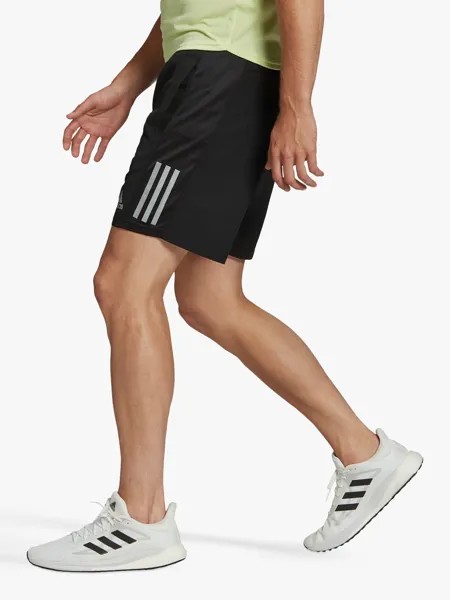 Беговые шорты adidas Own The Run из переработанного материала, черный/серебристый со светоотражающим эффектом
