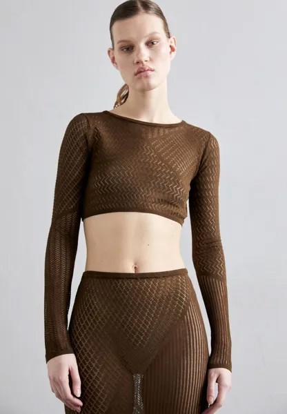 Джемпер AJUR SHEER Materiel, коричневый
