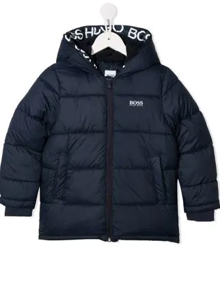 BOSS Kidswear пуховик с логотипом