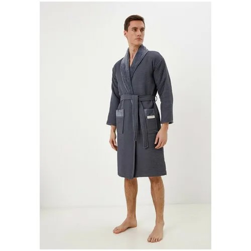Халат Sofi De MarkO, длинный рукав, банный халат, пояс/ремень, размер 50, серый