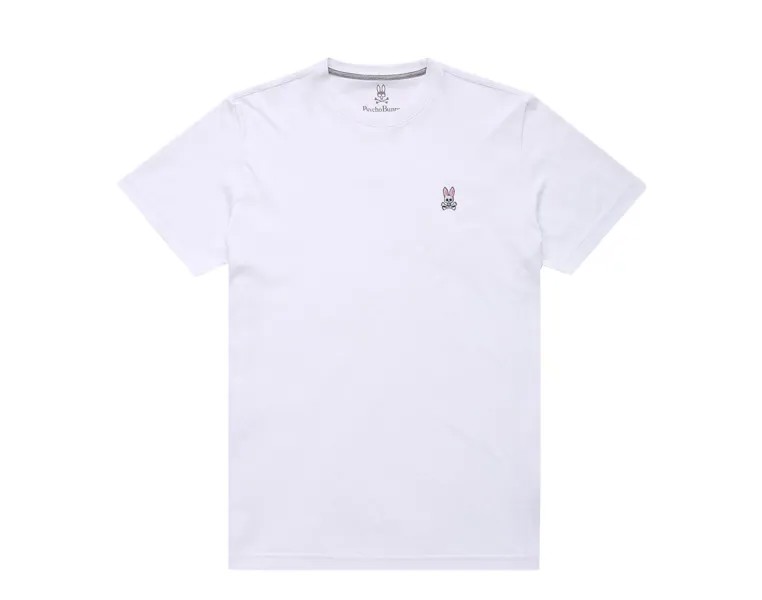Классическая белая мужская футболка Psycho Bunny с круглым вырезом B6U014CRPC-WHT, белый