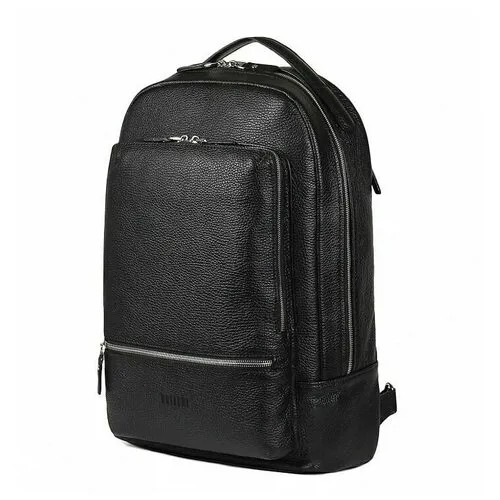 Городской мужской рюкзак из кожи BRIALDI Memphis relief black (черный) кожаный стильный ранец для ноутбука 14 дюймов или документов A4