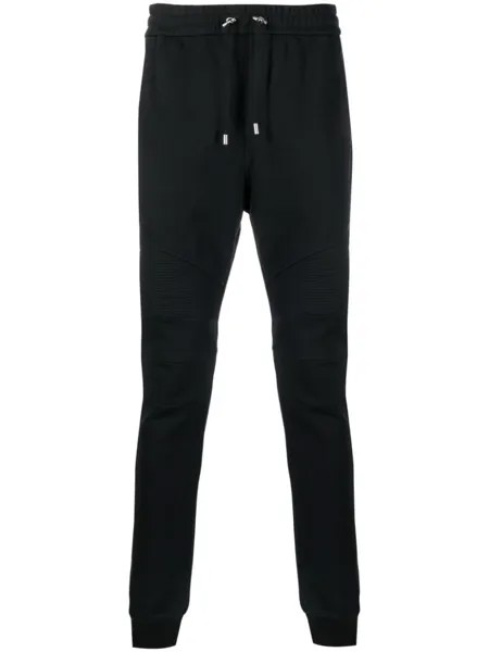Balmain спортивные брюки с кулиской и нашивкой-логотипом, черный