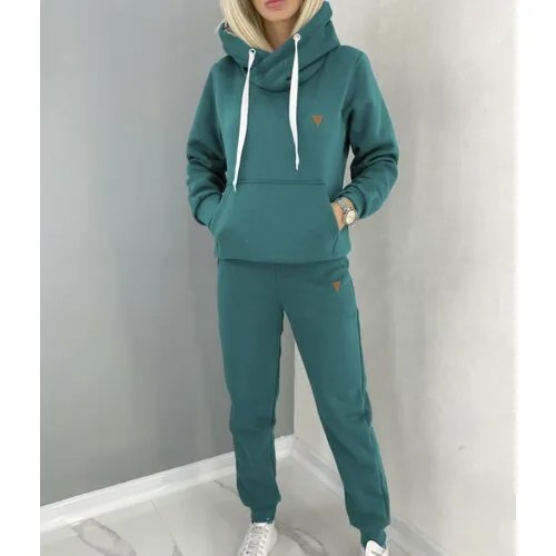Костюм спортивный Jools Fashion женский спортивный зимний, размер 50, бирюзовый