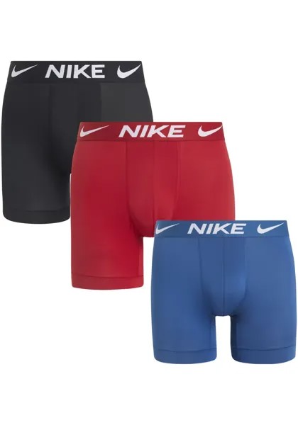 Боксеры NIKE Underwear (упаковка, 3 шт.), с контрастной фирменной этикеткой, синий