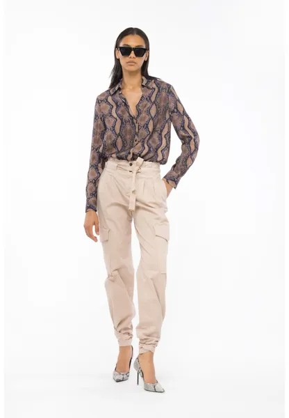 Рубашка Dampening Pinko, цвет mult brown lilac