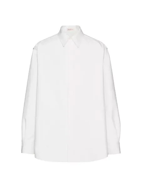 Куртка-рубашка из хлопкового поплина Valentino Garavani, белый