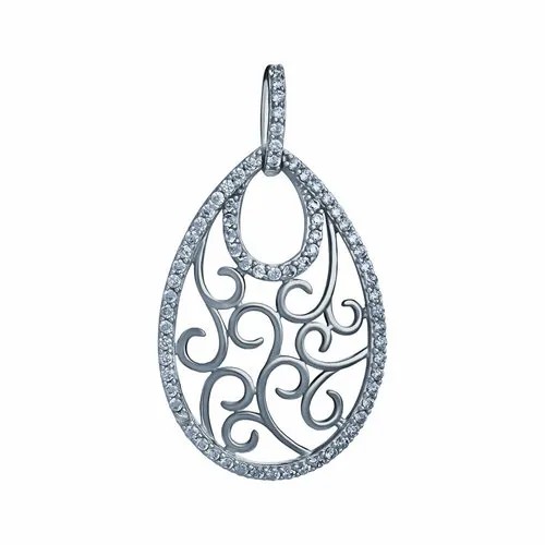 Подвеска ELEMENT47, серебро, 925 проба, фианит