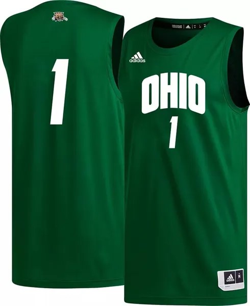 Мужская зеленая баскетбольная майка Adidas Ohio Bobcats #1 Replica Swing Swing