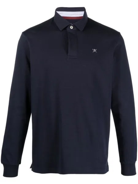 Hackett рубашка поло с вышитым логотипом, синий