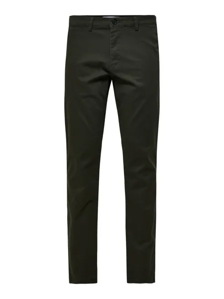 Тканевые брюки SELECTED HOMME Stoff/Chino SLHSLIM NEW MILES slim, зеленый