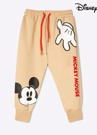 Бежевые спортивные брюки с принтом Disney для мальчика Gloria Jeans